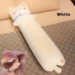 120CM Cute Kitten Long Bolster Plush - White