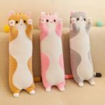 50CM Long Cat Plushie Kitten Bolster - Grey - Image 2