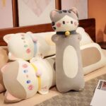 120CM Cute Kitten Long Bolster Plush - Cream - Image 3