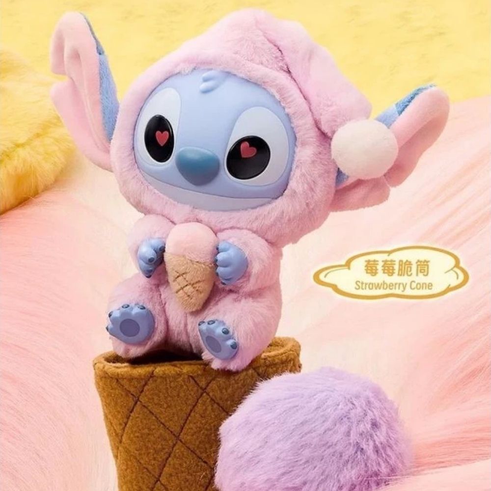 GIF-49.jpg Disney Stitch Eat Something Before Sleep Series Blind Box - Strawberry Cone - Image 1