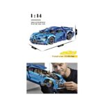 Lego Brick Car Model Blue Bugatti 1388 pcs